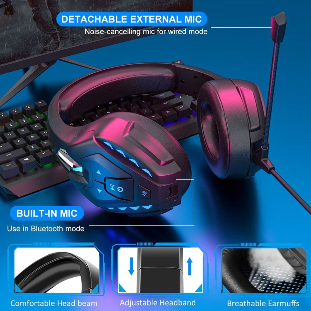 PHOINIKAS Q10 Wireless Bluetooth Gaming Headset Audio