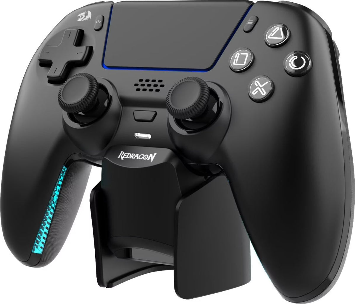 Redragon wargrip g831 wireless gamingpad for ps5 hall effect joystick trigger mechanical d-pad macro with charger dock