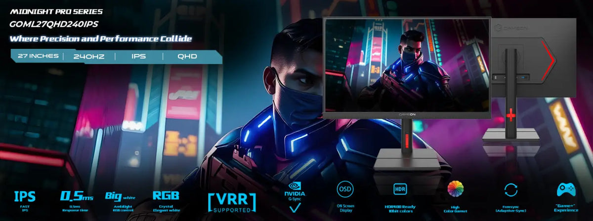 Gameon Qhd 240 Ips Midnight Signature Series 27’’ Qhd 240hz 2k