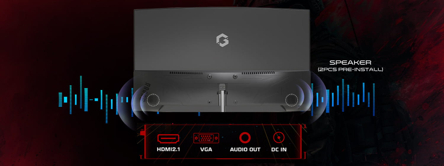 Gameon Goc24f120va Pro Series 24’’ Fhd 120hz Mprt 1ms Hdmi 2.1 Va Panel Curved Gaming Monitor (supports Ps5) - Black
