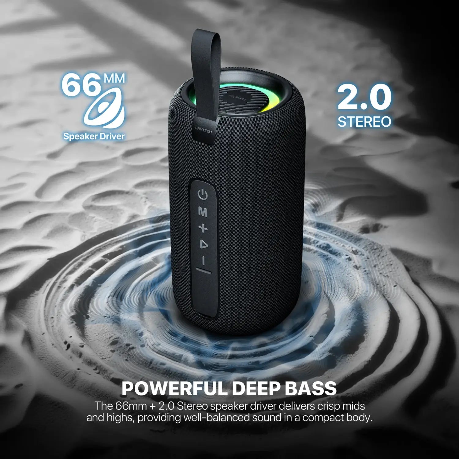 Fantech Bs159 True Wireless Rms Speaker Tws Deep Bass 10w 57mm Driver 4-way White