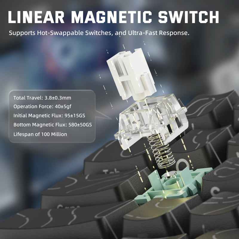 ATTACK SHARK X68PRO HE Wireless Rapid Trigger Keyboard Magnetic Switch