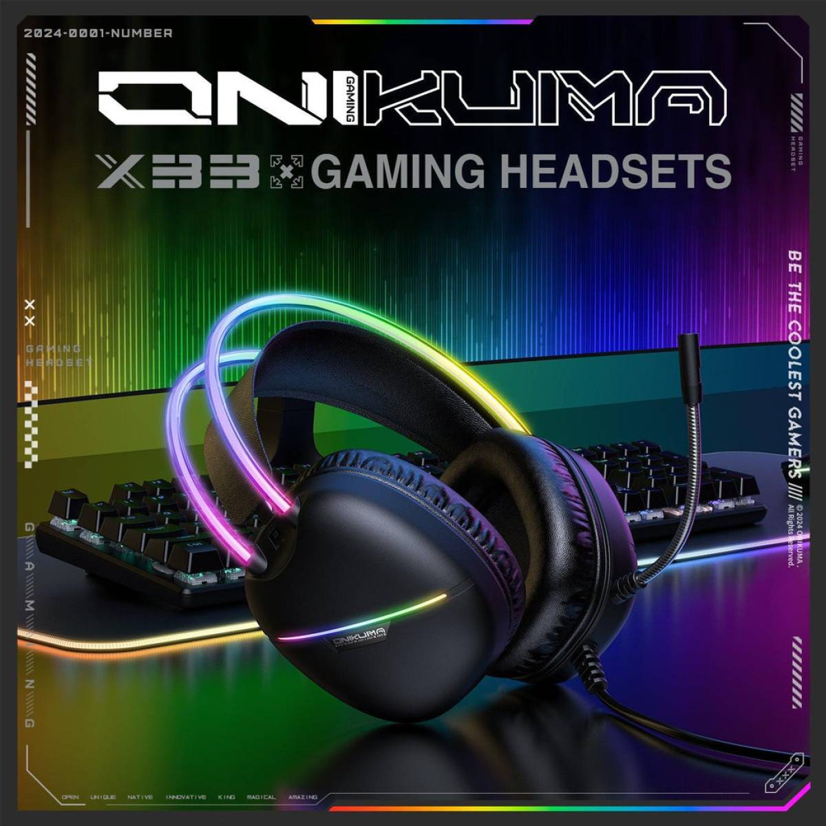 Onikuma x33 dynamic hifi wired gaming headset - audio | headset 7.1