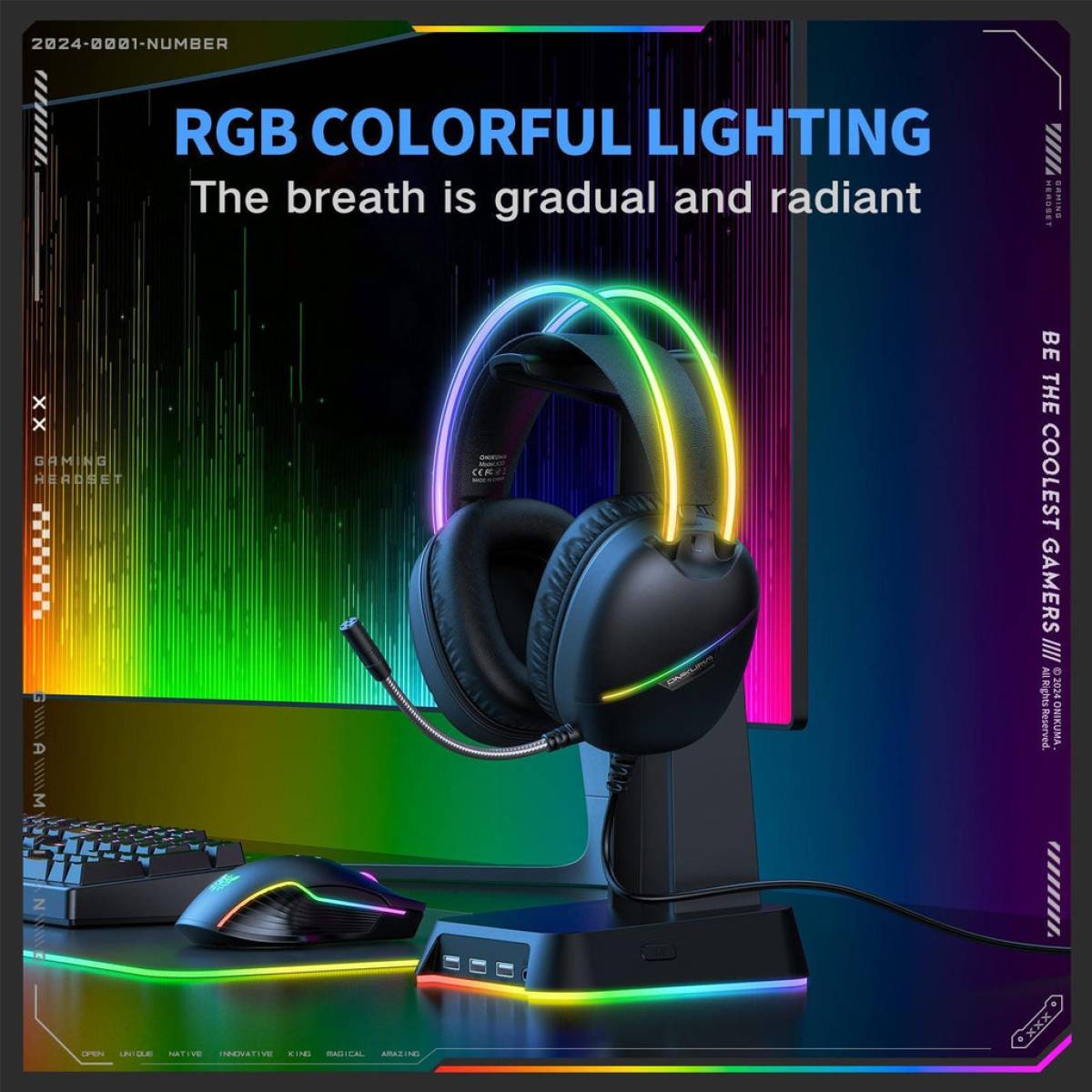 Onikuma x33 dynamic hifi wired gaming headset - audio | headset 7.1