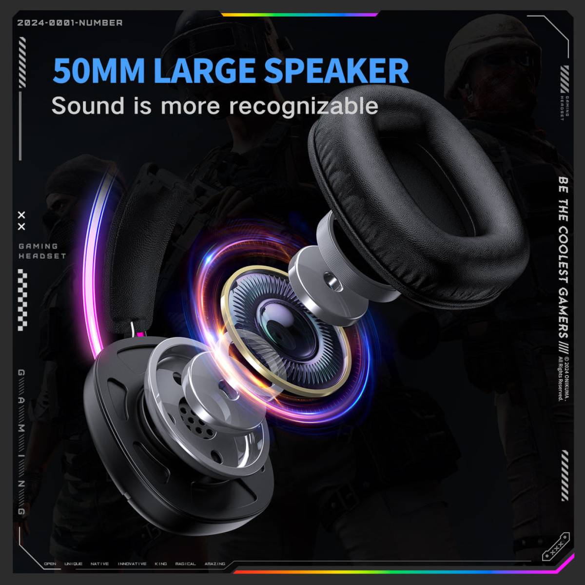 Onikuma x33 dynamic hifi wired gaming headset - audio | headset 7.1