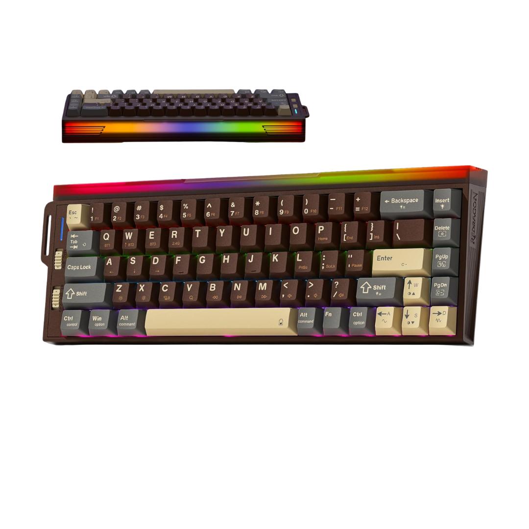 Redragon K752 Wireless Mechanical Keyboard, 60% Gasket Mount Gaming Keyboard with RGB Backlit, Creamy Sound, Tri-Mode 2.4GHz/BT5.0, Hot-Swappable, PBT Keycaps for PC/Mac Gamer