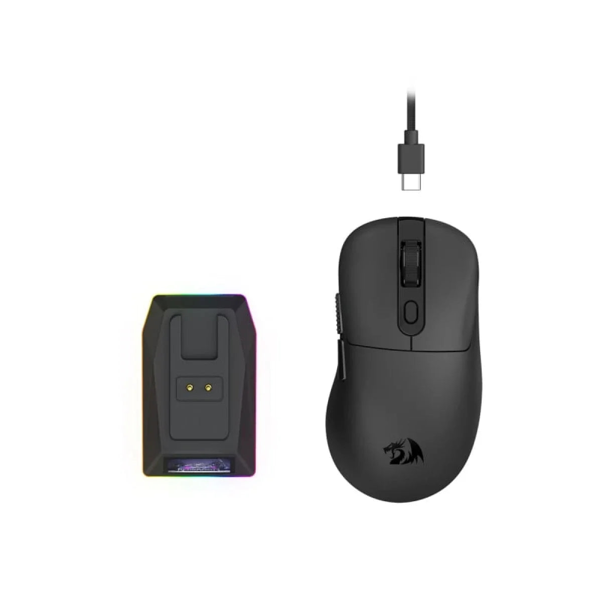 Redragon m998 ultra lightweight wireless gaming mouse 3950 sensor with rgac black / 8000 hz