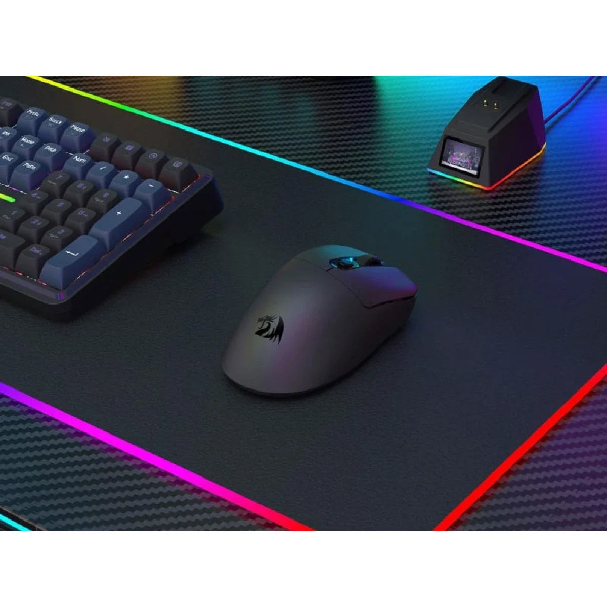 Redragon m998 ultra lightweight wireless gaming mouse 3950 sensor with rgac black / 8000 hz