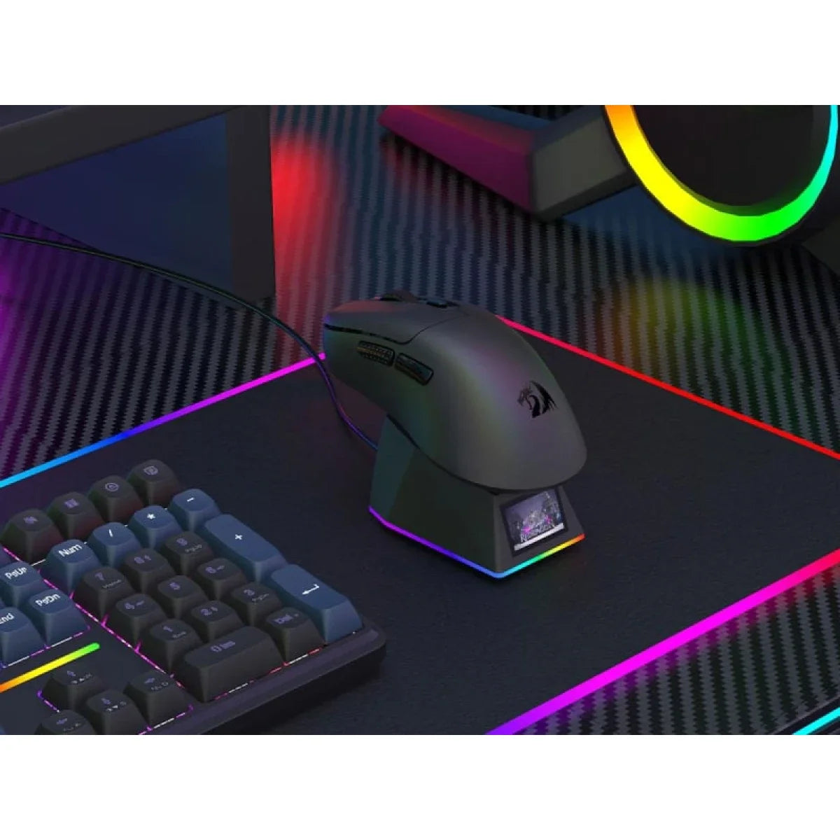 Redragon m998 ultra lightweight wireless gaming mouse 3950 sensor with rgac black / 8000 hz