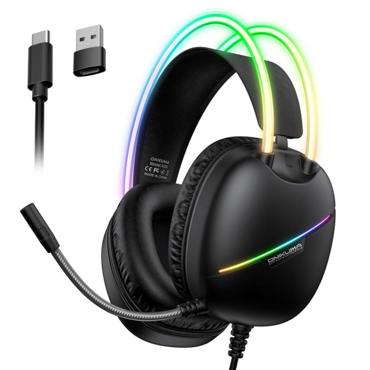 Onikuma x33 dynamic hifi wired gaming headset - audio | headset 7.1