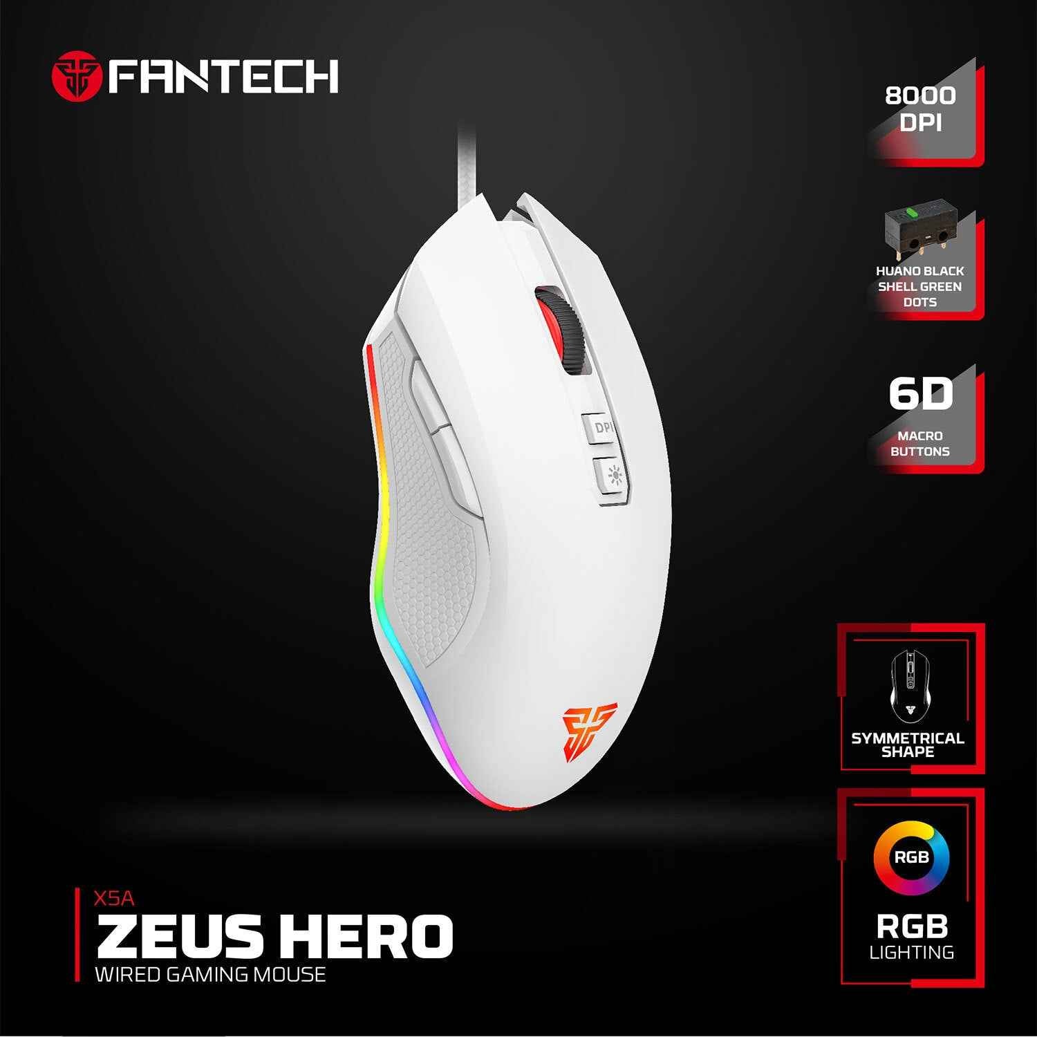 Fantech Zeus X5A Gaming Mouse 8000 DPI