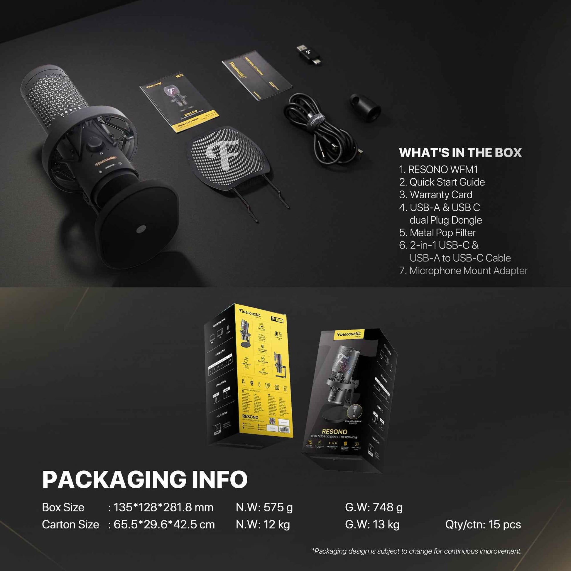 Fantech WFM1 Finecoustic RESONO Condenser Wireless Microphone