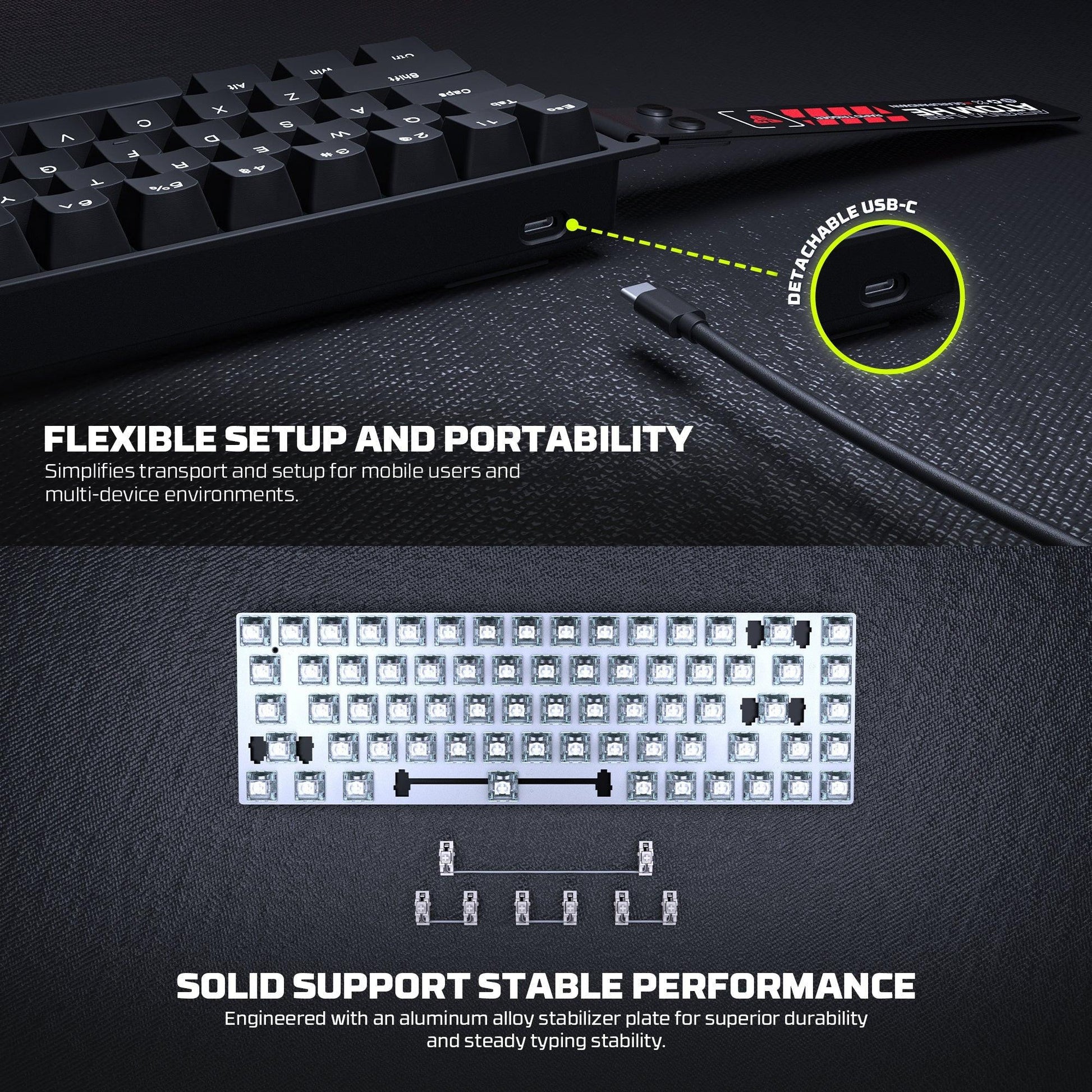 Fantech Magnetic Switch Keyboard ATOM HE68 SERIES MK811 ,White.