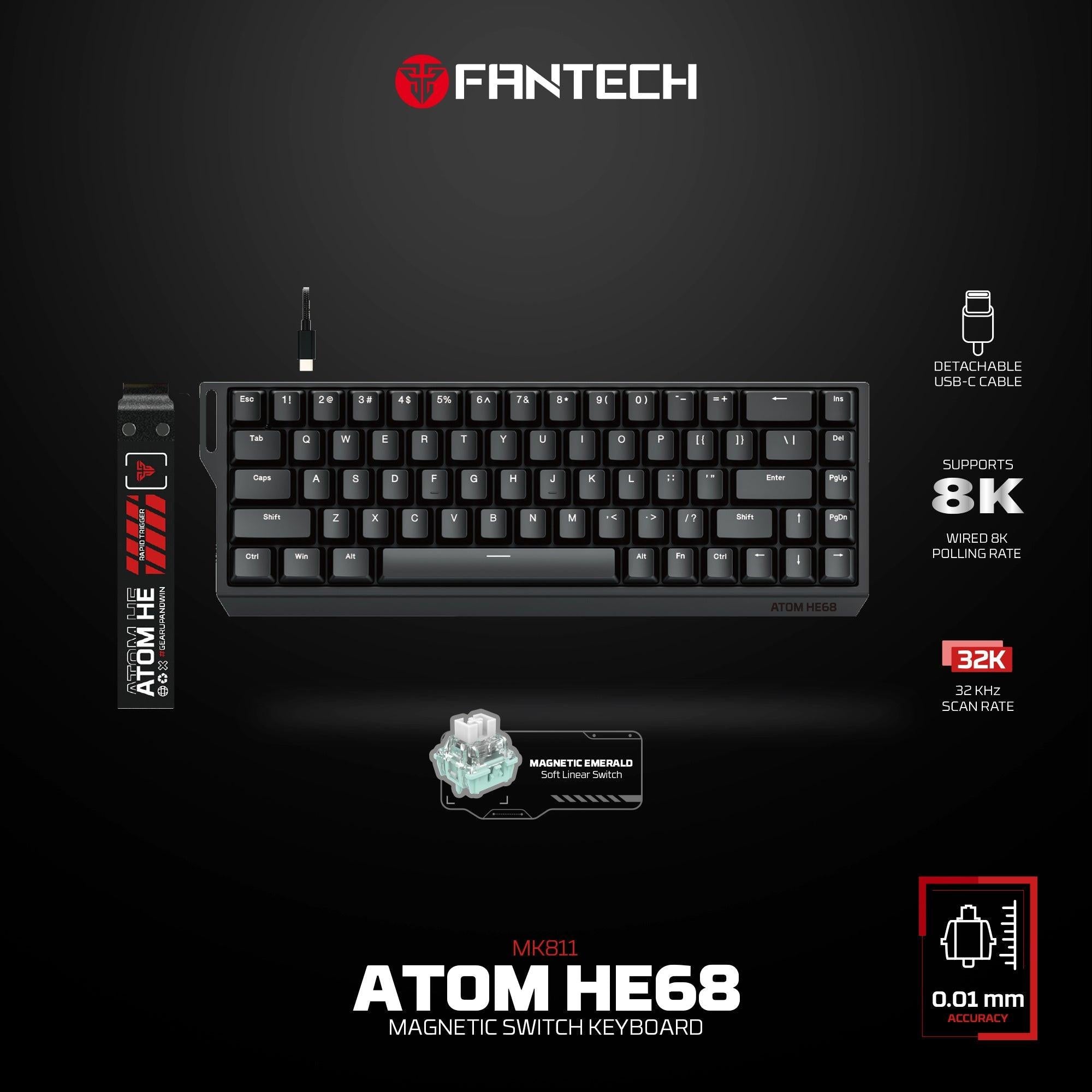 Fantech Magnetic Switch Keyboard ATOM HE68 SERIES MK811.