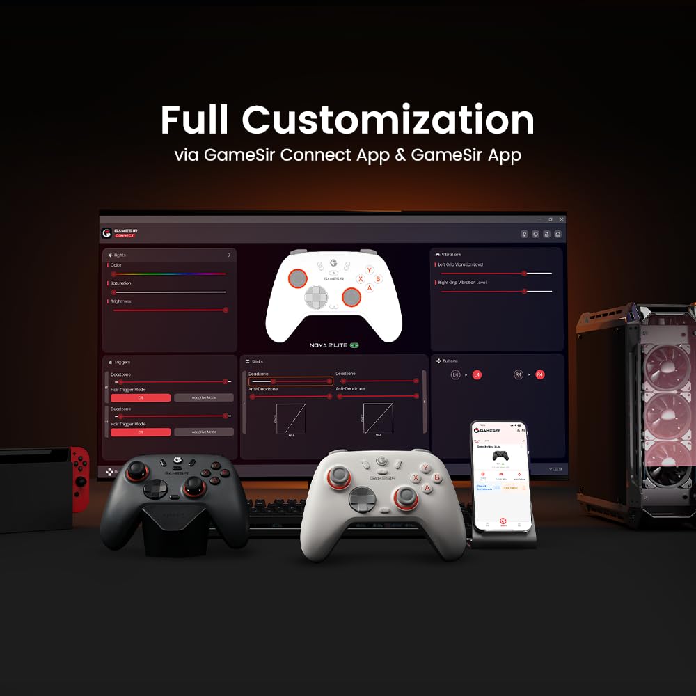Gamesir nova lite 2 wireless pc controller with hall effect joysticks & triggers 2.4g & wired 1000hz polling rate