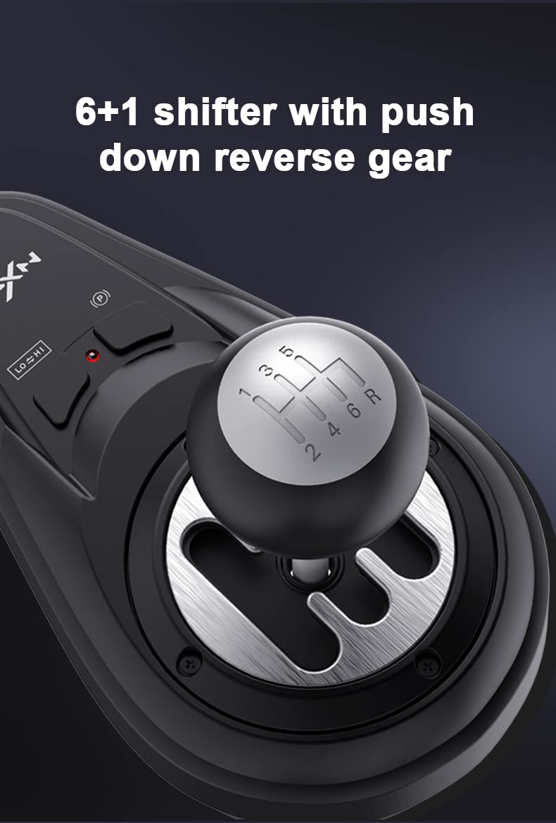 PXN A7 Racing wheel Gear Shifter, 6 +1 Shifter Metal disk with Handbrake Button