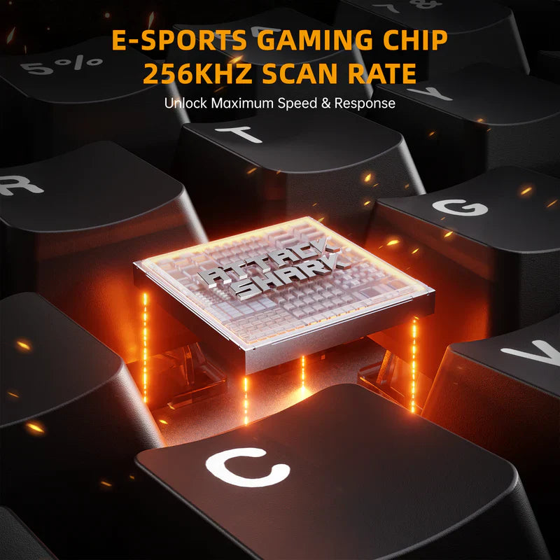 ATTACK SHARK R68 HE 60% Wired Rapid Trigger 8K Mechanical RGB Gaming Keyboard with 0.005mm Accuracy,0.08ms Latency,256K Scan,Hall Effect Magnetic Switch,Carbon Fiber+CNC Aluminum Alloy for PC FPS(Ink)