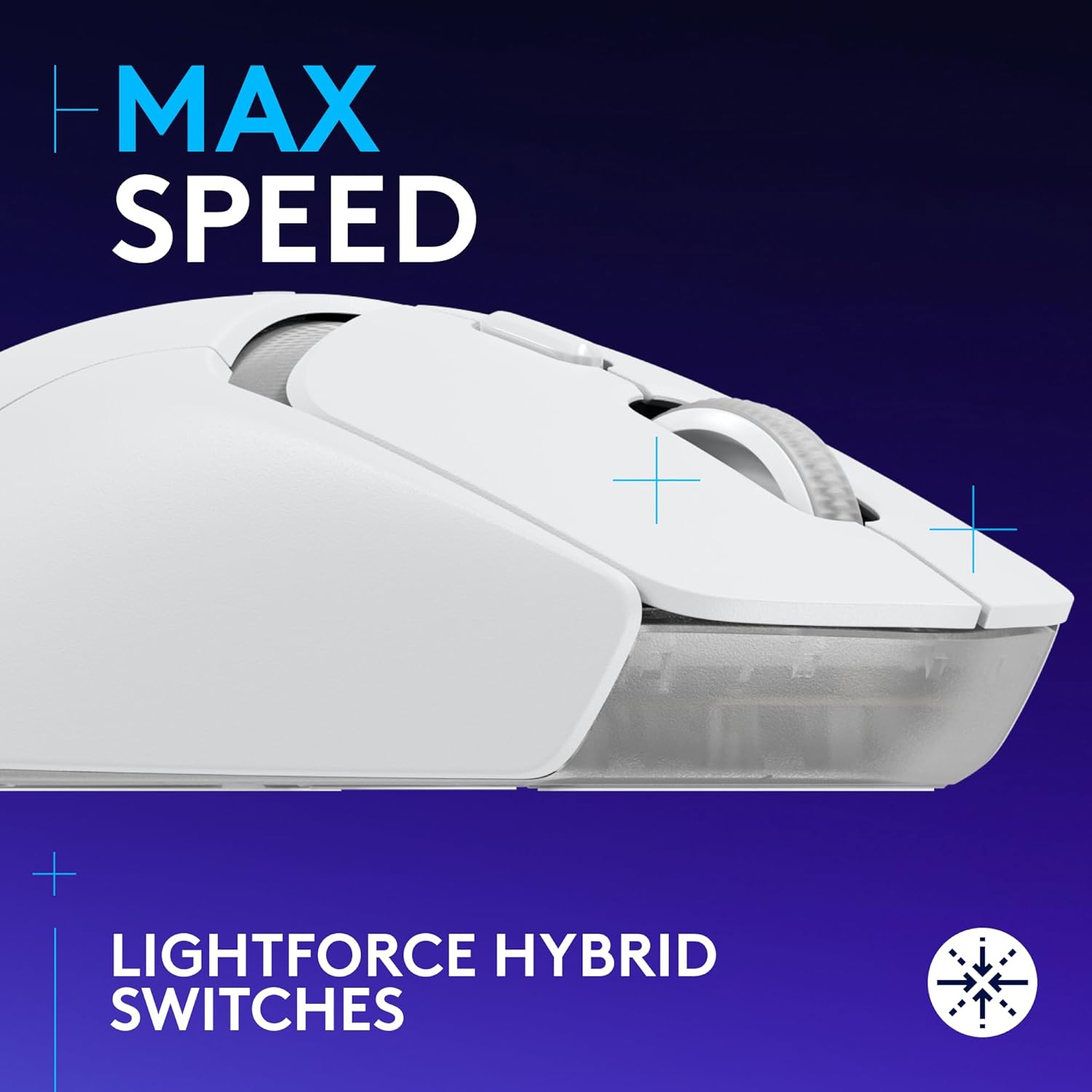 Logitech G309 Lightspeed Wireless Gaming Mouse, Lightweight, LIGHTFORCE Hybrid Switches, Hero 25K Sensor, 300+ Hour Battery Life with AA Battery, 6 Programmable Buttons, PC & Mac - White