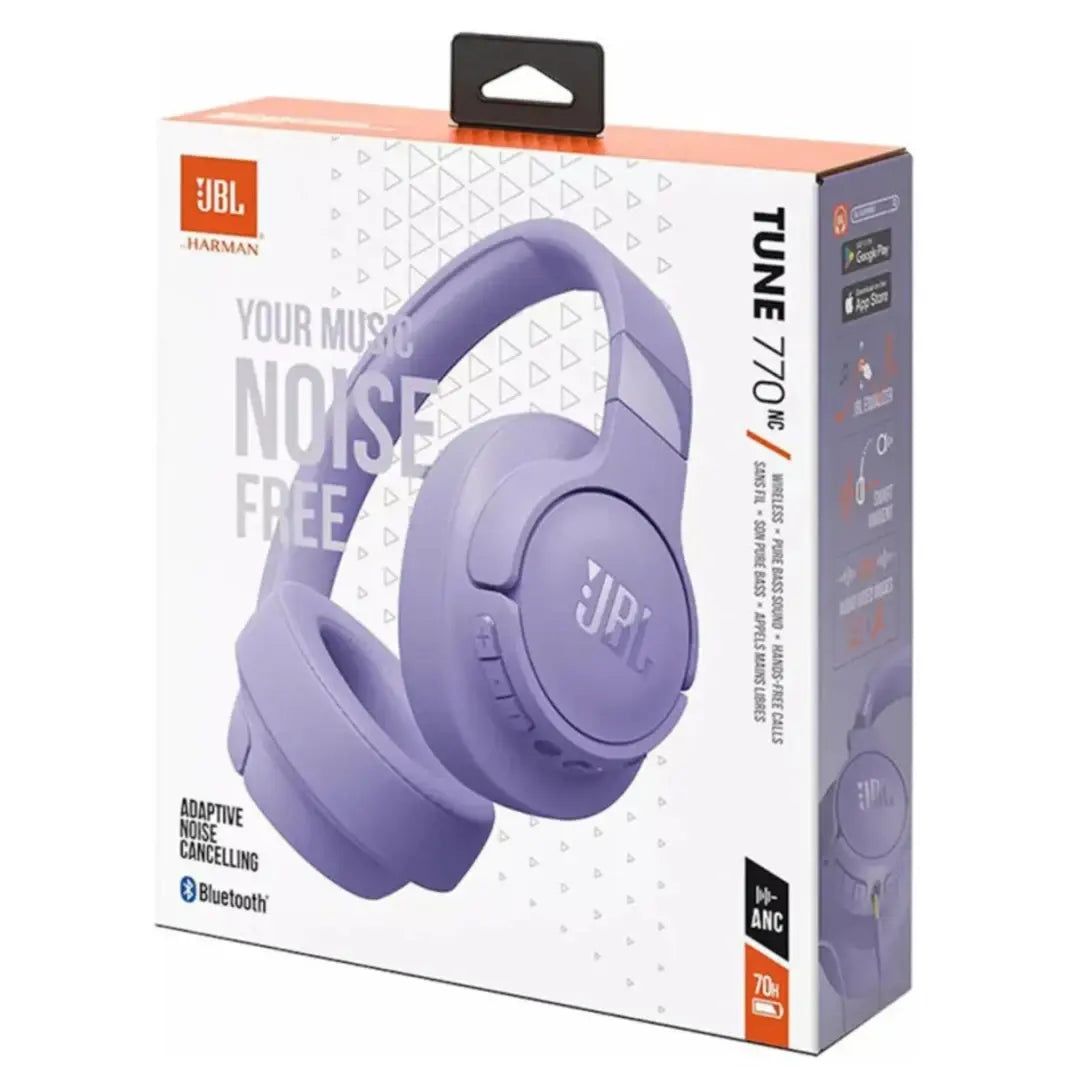 Jbl tune 770nc adaptive noise cancelling over-ear - purple - audio | wireless headset