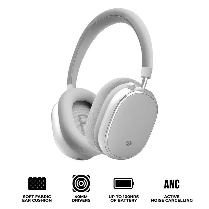 Redragon h620 vibecore 700nc anc bluetooth/wired headset (silver/grey)