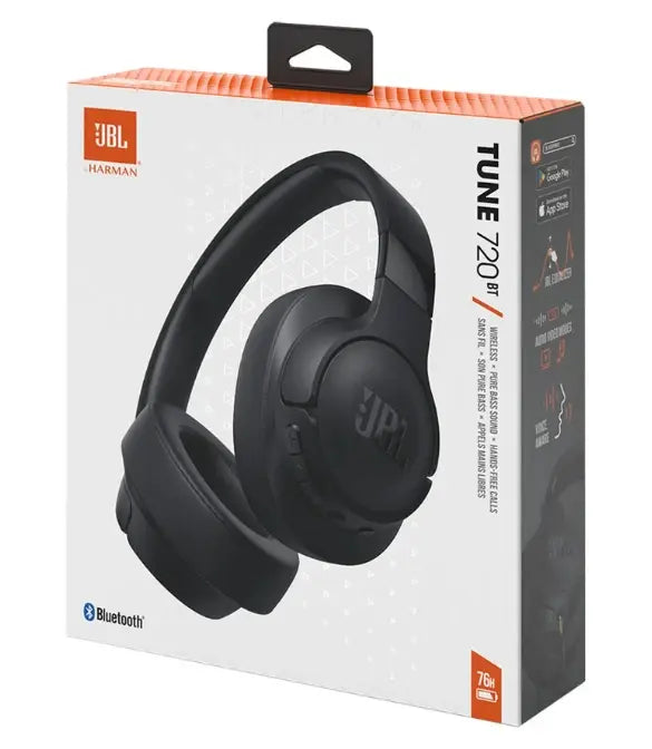 Jbl tune 720bt wireless over-ear headphones - black - audio | wireless headset