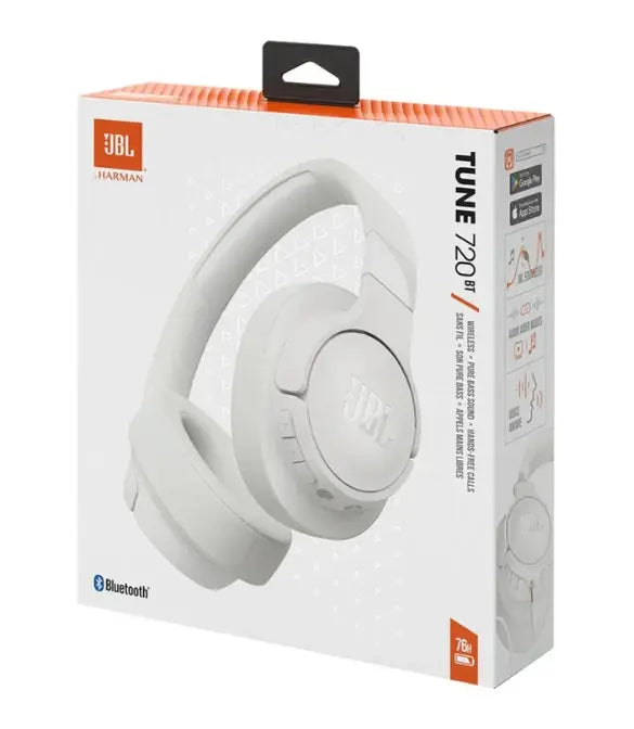 Jbl tune 720bt wireless over-ear headphones - white - audio | wireless headset