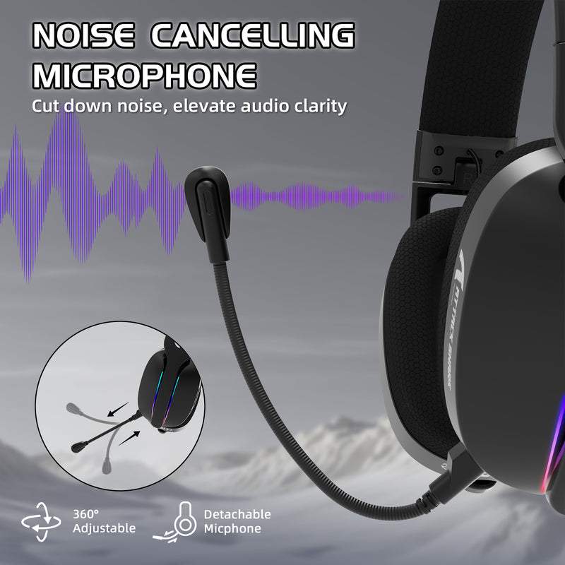 ATTACK SHARK L90 Foldable RGB Ultra-Light Tri-Mode Gaming Headset