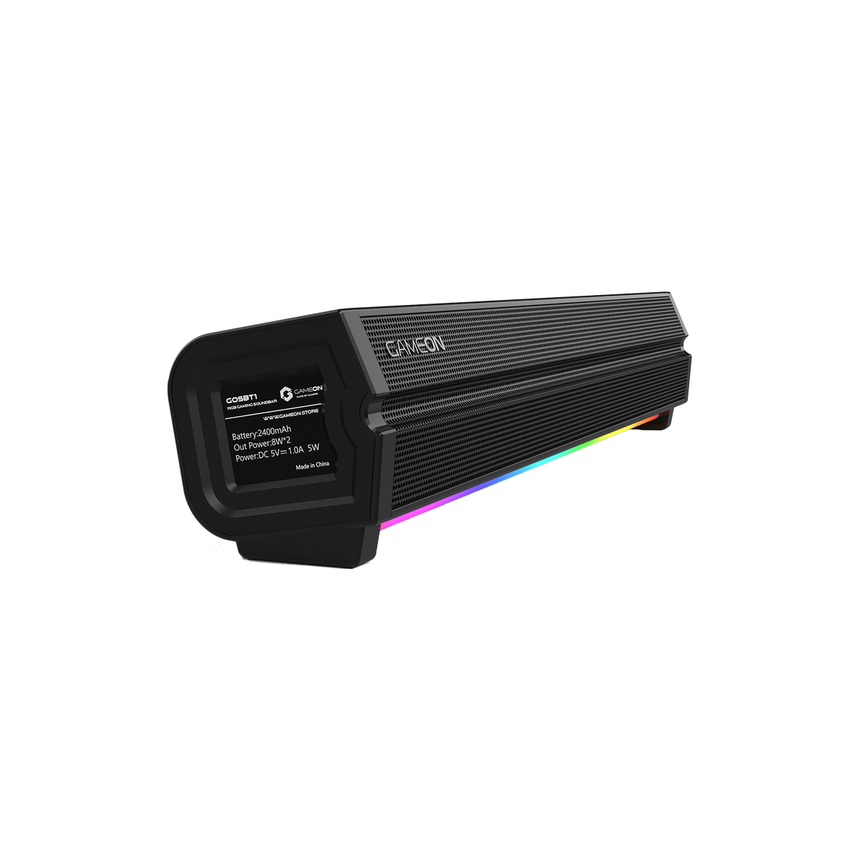 Gameon sonicstorm x wireless rgb gaming soundbar - black - audio | speakers