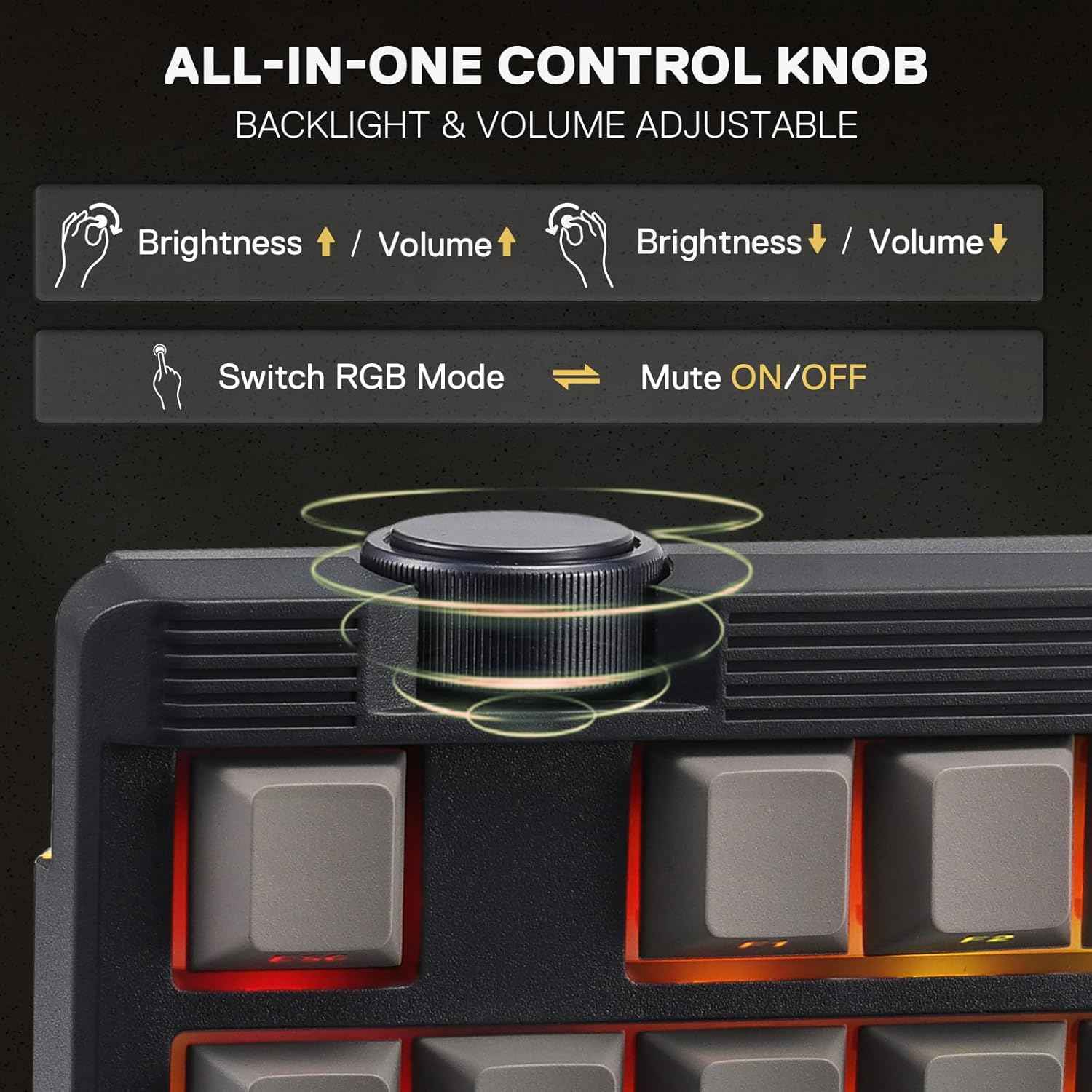 Redragon K729 HE Rapid Trigger Gaming Keyboard, 87 Keys 8K Wired Mechanical Keyboard w/Next-Gen UltraMag 100% POM Silky Magnetic Switch, Dual-Module Floating Patent Structure Design & Knob Control