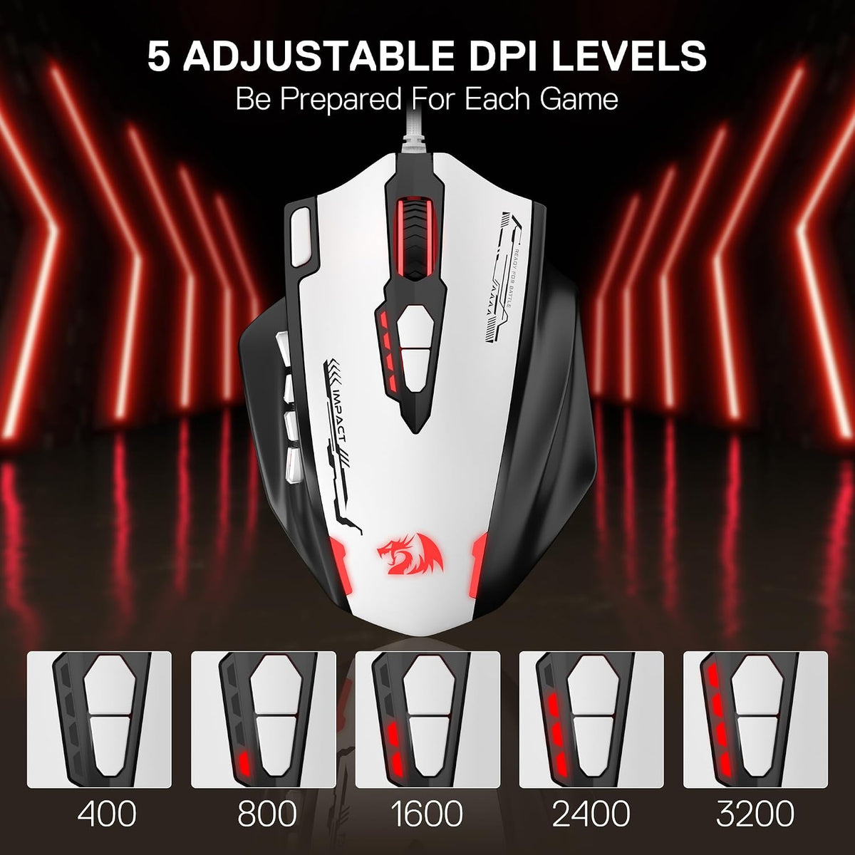 Redragon m908 wired rgb mmo gaming mouse 24000 dpi remapping keys | stable lag-free connection redefine keybinding