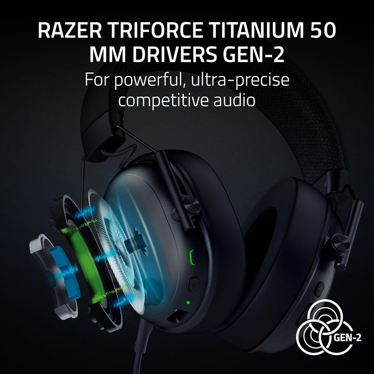 Razer blackshark v3 wireless pc gaming headset 70 hr battery black - audio | wireless headset