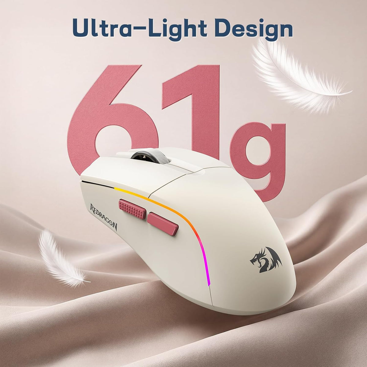 Redragon s174 gaming keyboard and mouse wireless with tri-mode rgb keyboard and 5000 dpi 61g ultra-light gaming mouse