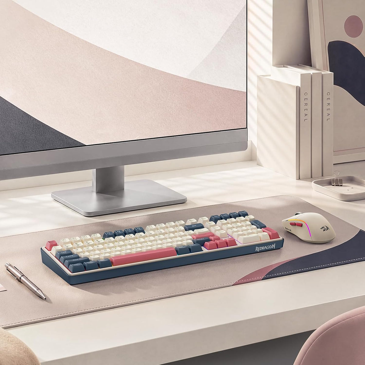 Redragon s174 gaming keyboard and mouse wireless with tri-mode rgb keyboard and 5000 dpi 61g ultra-light gaming mouse