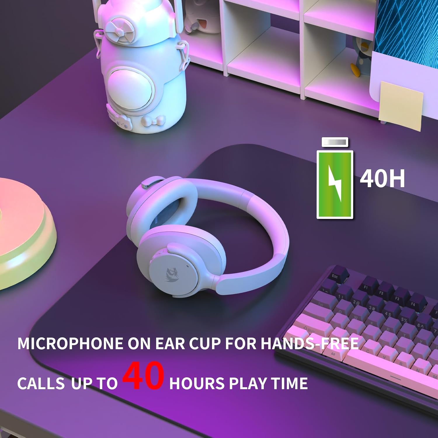 Redragon H610 Wireless Gaming Headset for PC, Mac, NS, Phone