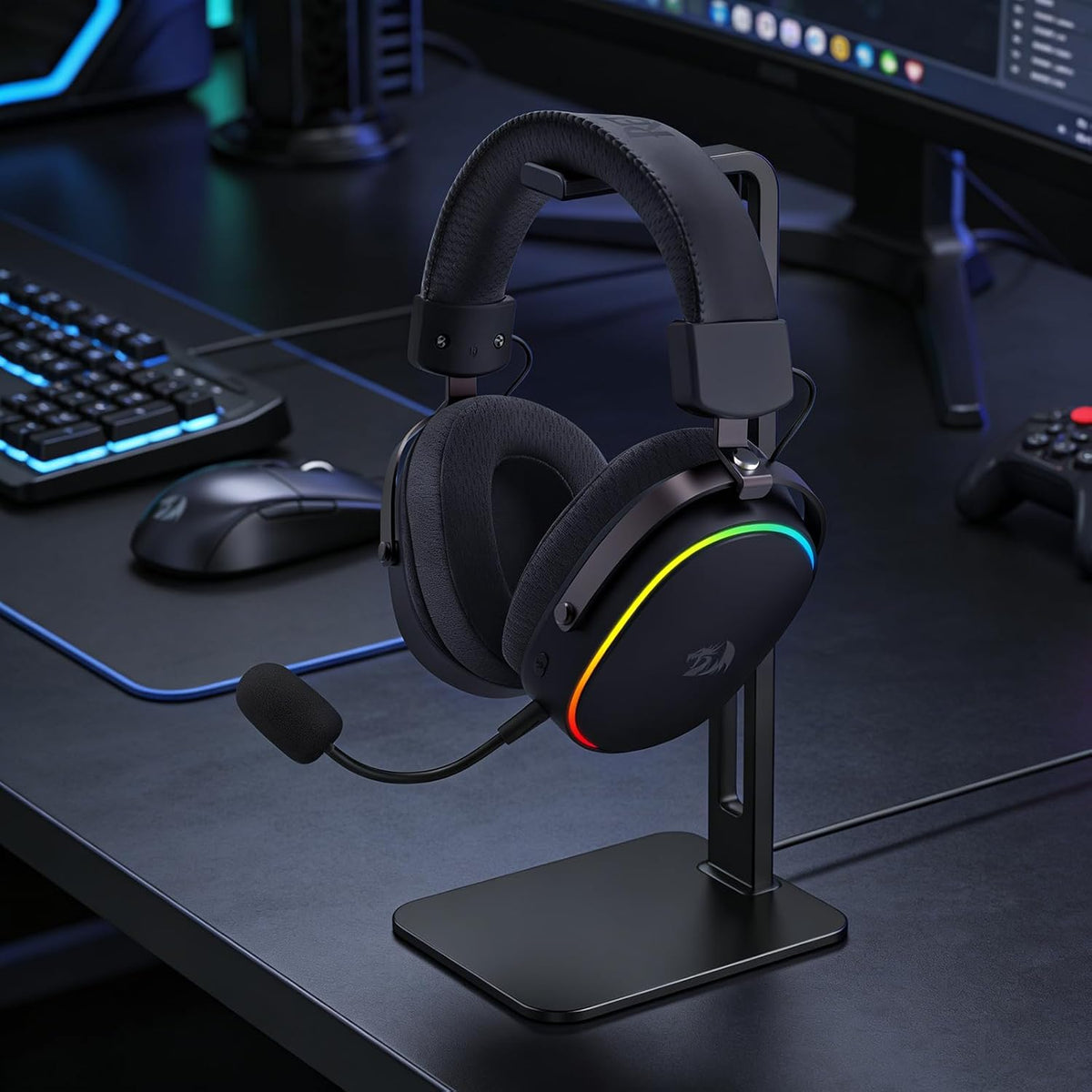 Redragon h831 gaming headset rgb 2.4ghz/bt/wired black - audio | wireless headset