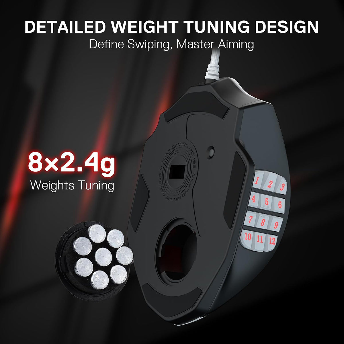 Redragon m908 wired rgb mmo gaming mouse 24000 dpi remapping keys | stable lag-free connection redefine keybinding