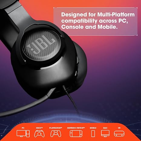 Jbl quantum m100 - wired over-ear gaming headphones - black - audio | headset 3.5