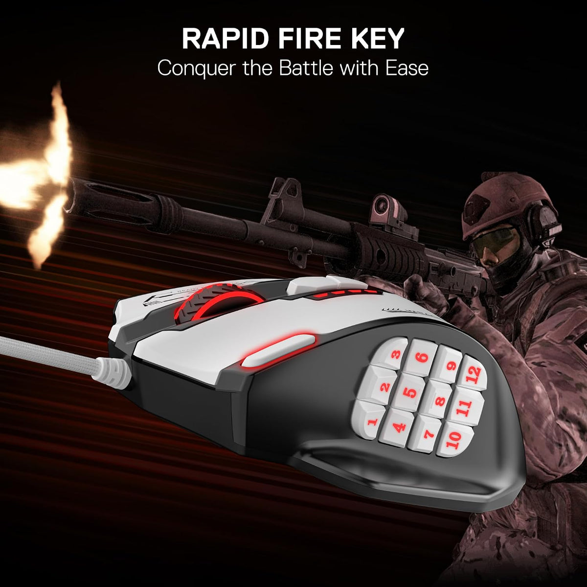 Redragon m908 wired rgb mmo gaming mouse 24000 dpi remapping keys | stable lag-free connection redefine keybinding