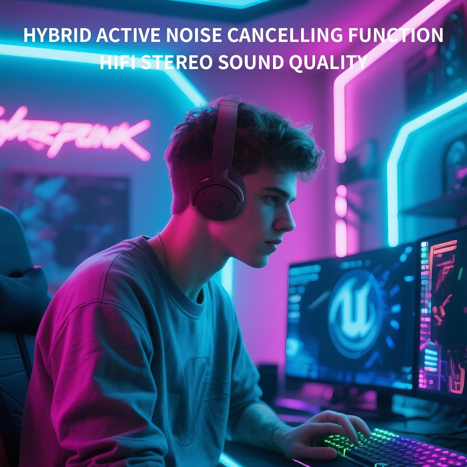 Redragon H610 Wireless Gaming Headset for PC, Mac, NS, Phone - BT