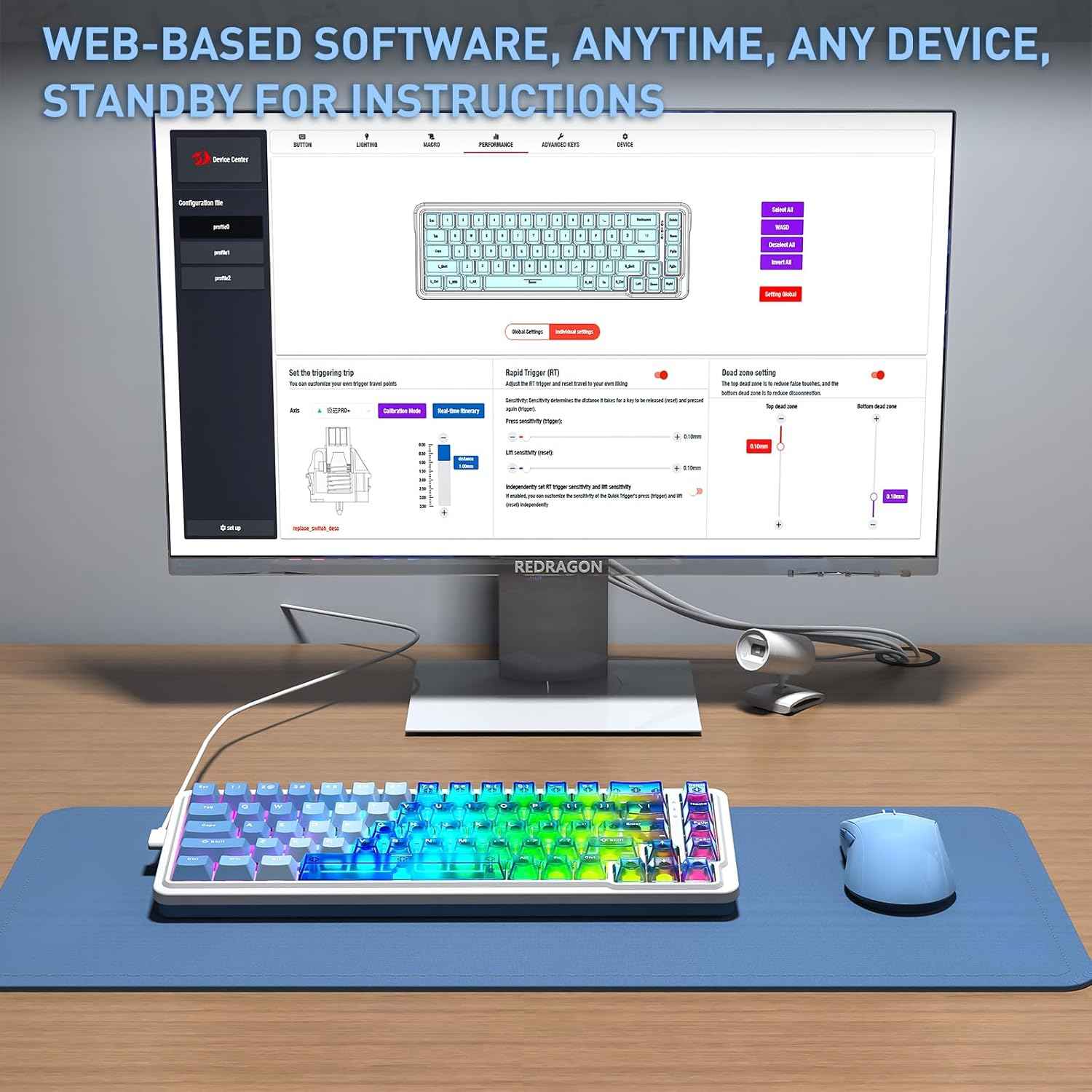 Redragon K709 HE Rapid Trigger Gaming Keyboard, 8K Wired Mechanical Keyboard w/Next-Gen UltraMag 100% POM Silky Magnetic Switch, Dual-Module Floating Patent Structure Design, 5-Layer Noise Dampening