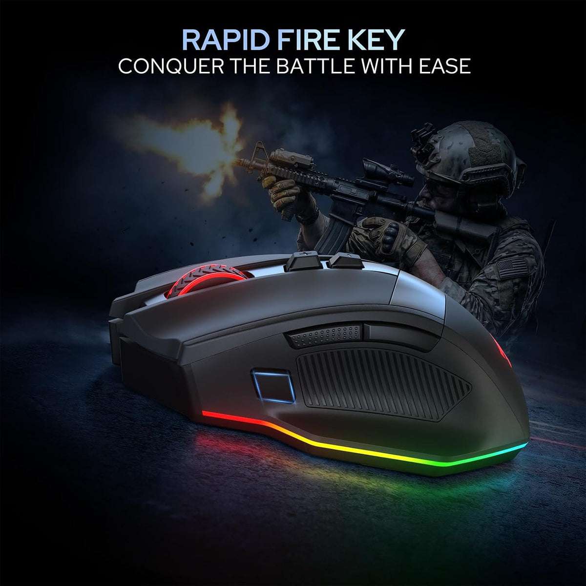 Redragon m923 wired rgb optical gaming mouse 24k dpi remapping keys | stable lag-free connection smooth precise