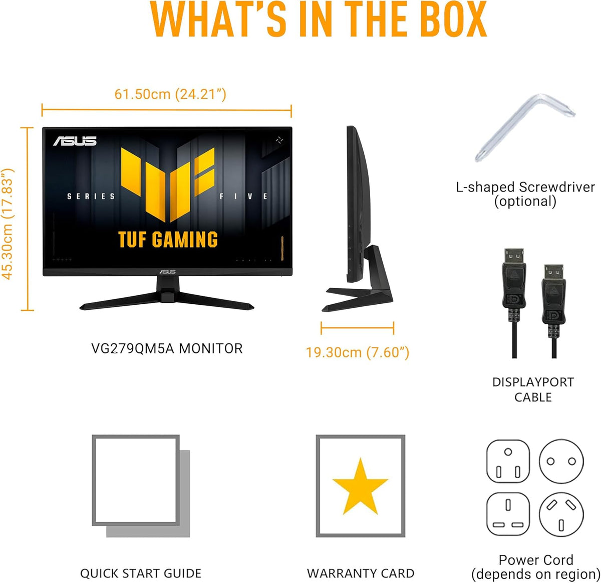 Asus tuf gaming vg279qm5a 27 inch full hd fast ips gaming monitor | 240 hz elmb sync 0.3ms 99% srgb gaming ai g-sync
