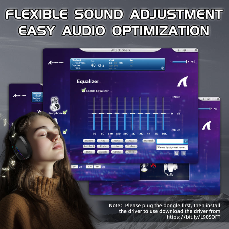 ATTACK SHARK L90 Foldable RGB Ultra-Light Tri-Mode Gaming Headset