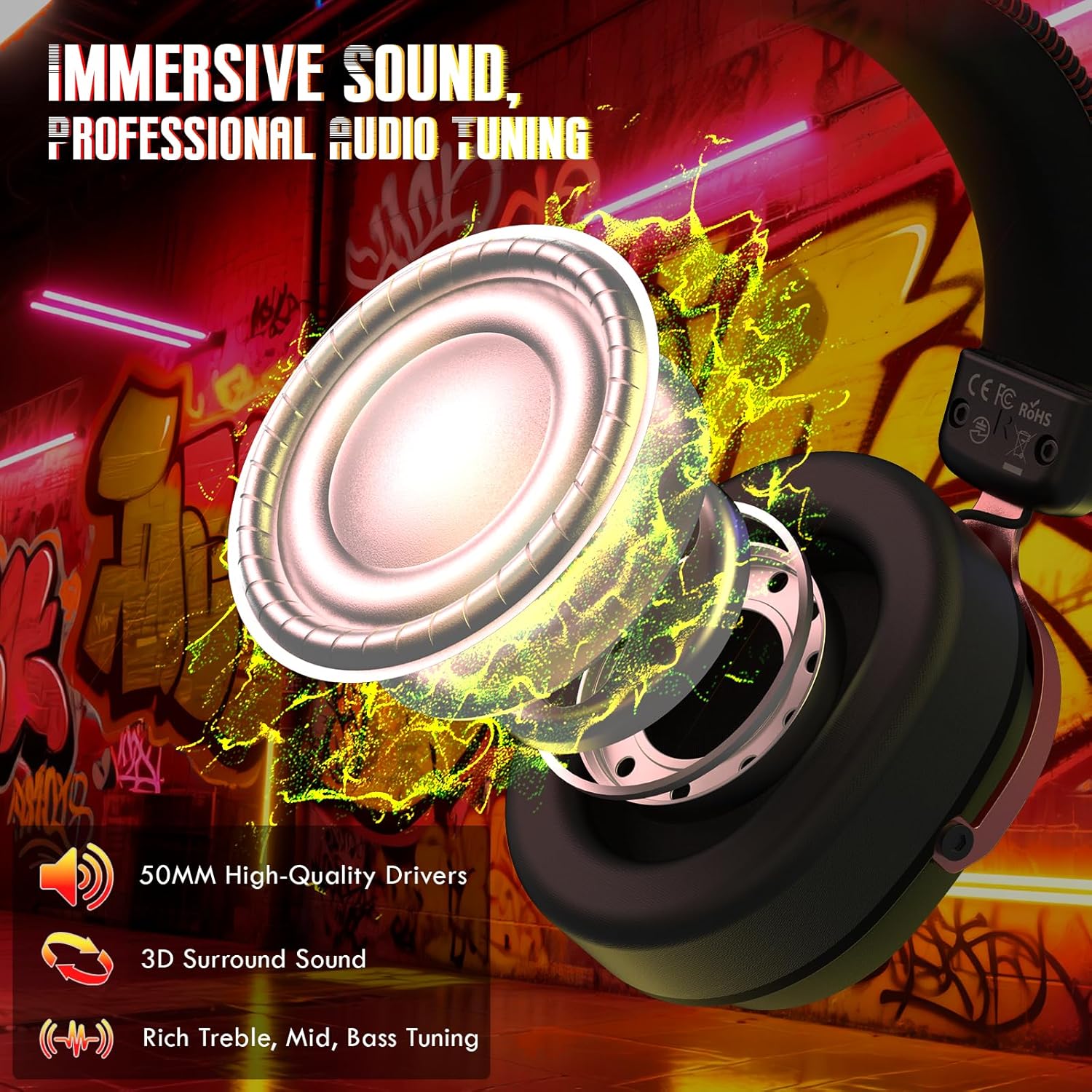 ATTACK SHARK L30Pro Wireless Gaming Headset with 2.4Ghz/BT/Wired, Long Battery Life with Detachable Microphone 7.1 Surround Sound Ultra-Low Latency for PC/PS5/Xbox/Switch/Mobile Black&Red