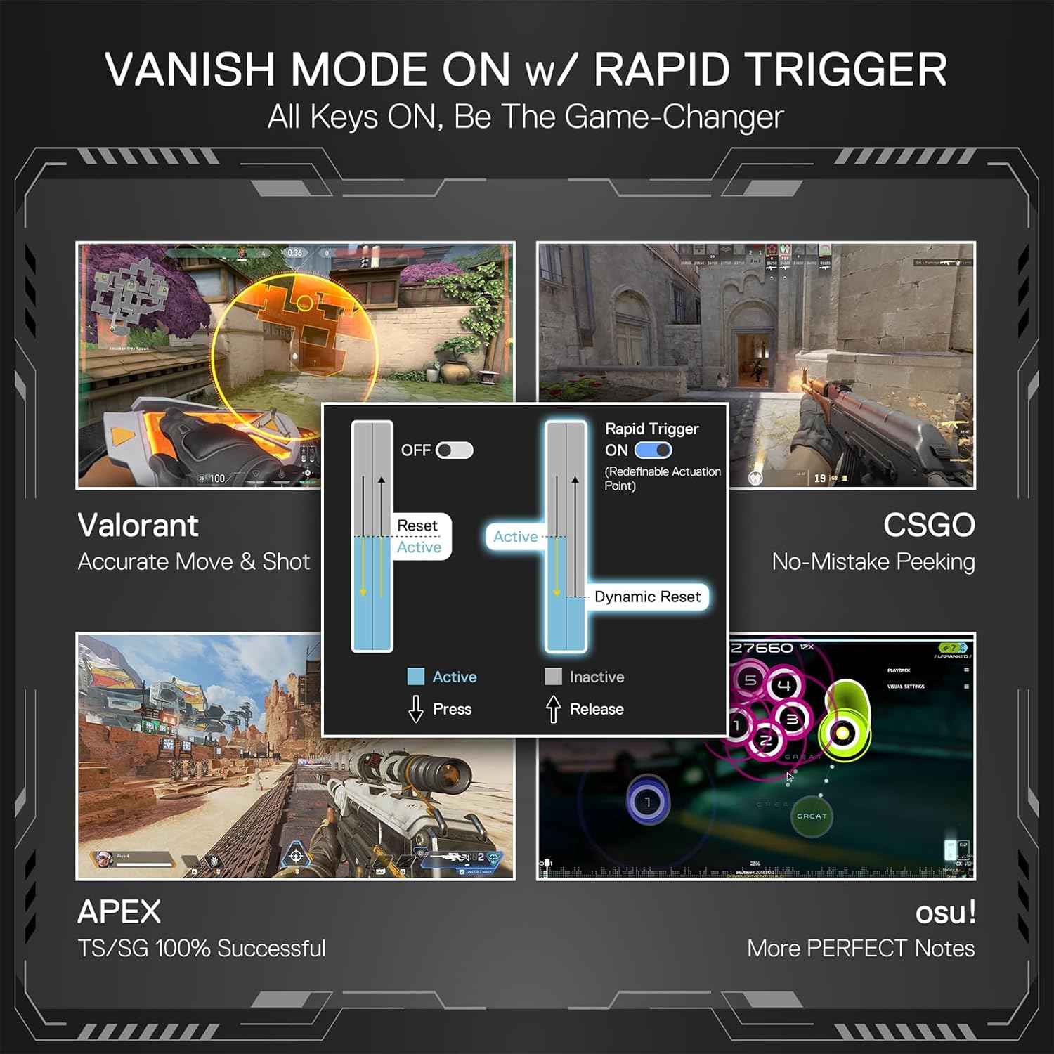 Redragon K709 HE Rapid Trigger Gaming Keyboard, 8K Wired Mechanical Keyboard w/Next-Gen UltraMag 100% POM Silky Magnetic Switch, Dual-Module Floating Patent Structure Design, 5-Layer Noise Dampening