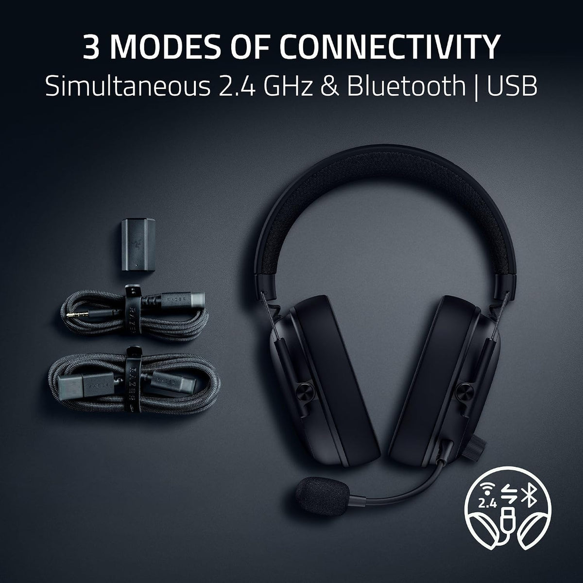 Razer blackshark v3 wireless pc gaming headset 70 hr battery black - audio | wireless headset