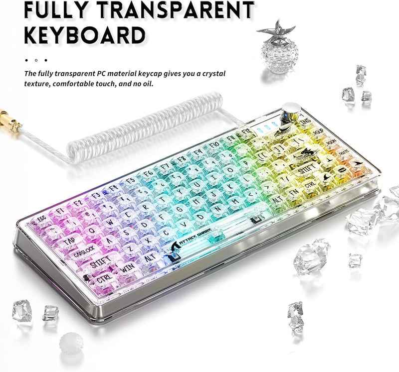 ATTACK SHARK K75 RGB Transparent Mechanical Keyboard