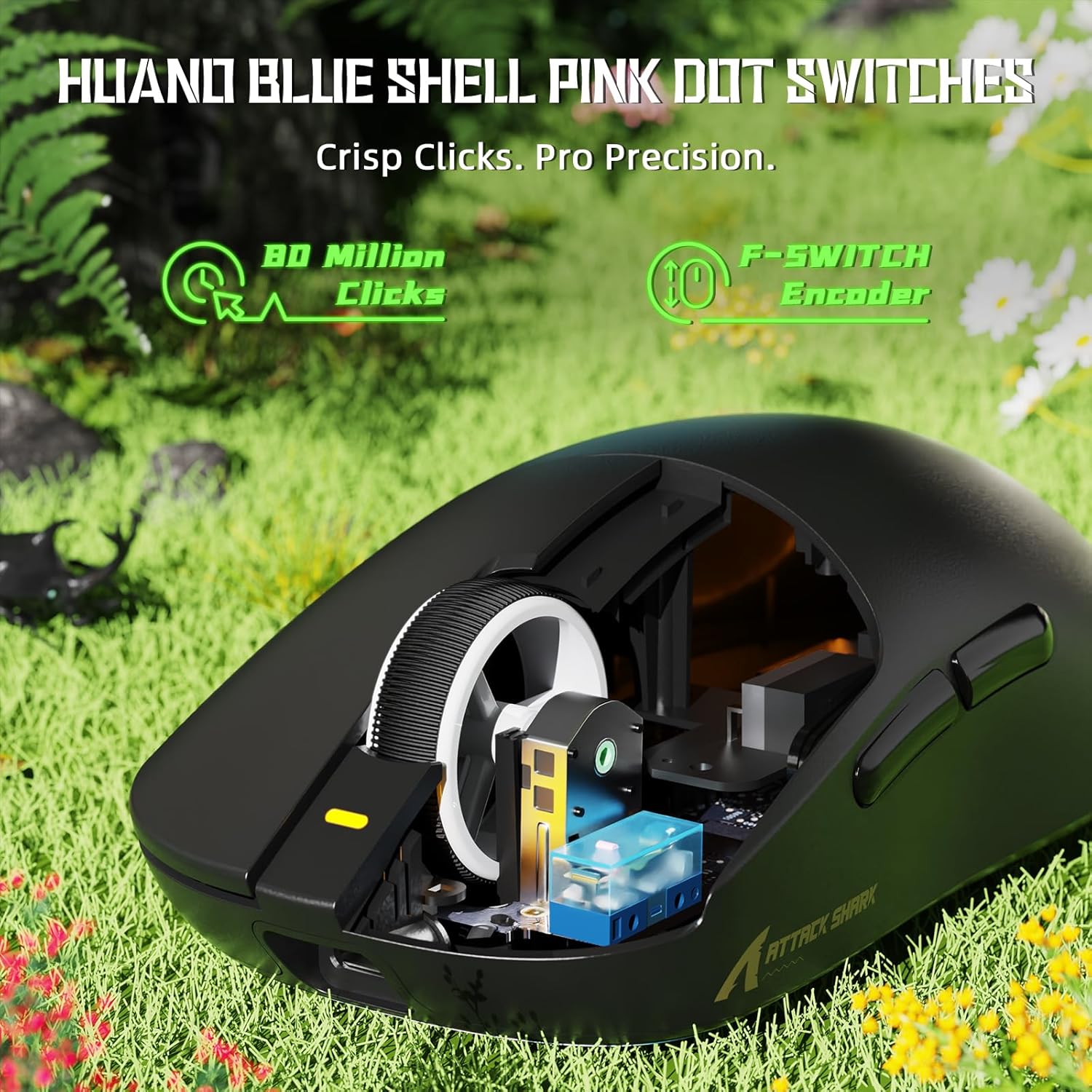 ATTACK SHARK X8 SE Wireless Gaming Mouse,55g Ultra-Lightweight Wired/BT/2.4GHz Wireless Programmable Mouse,1K Polling Rate,PixArt PAW3311 Gaming Sensor,25000 DPI,Gamer Mice for PC/Win/Mac (Black)