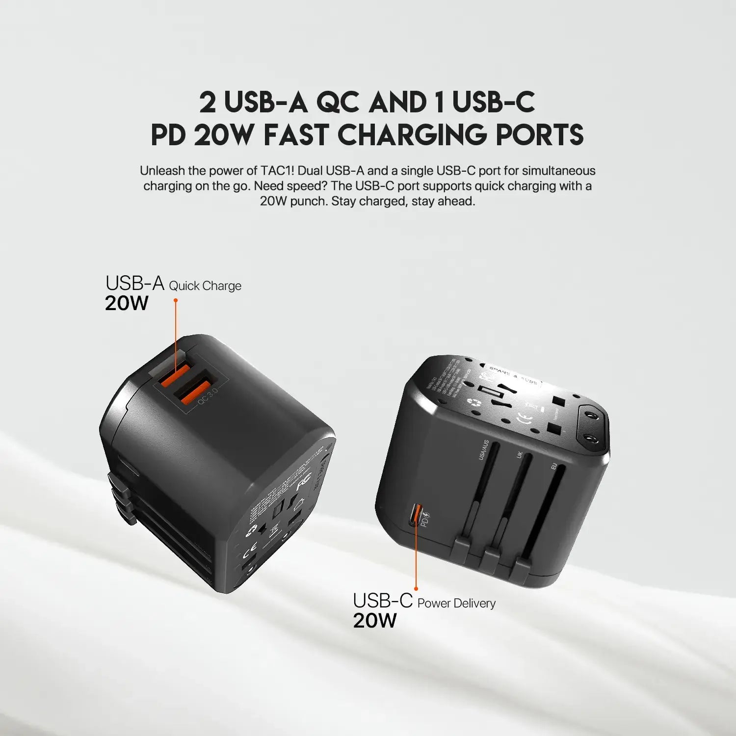 Fantech tac1 power cube travel multi adapter