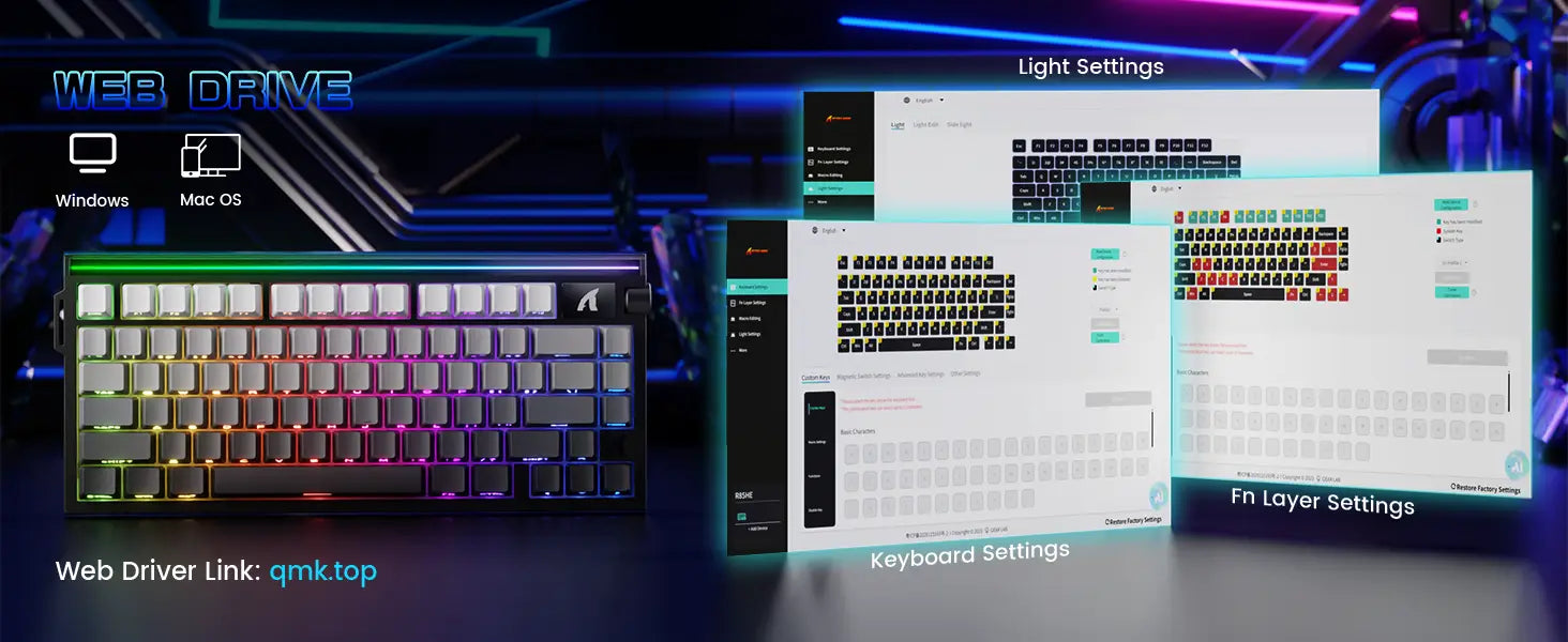 Attack Shark R85 he Rapid Trigger Keyboard Magnetic Switch with Custom Lightbox